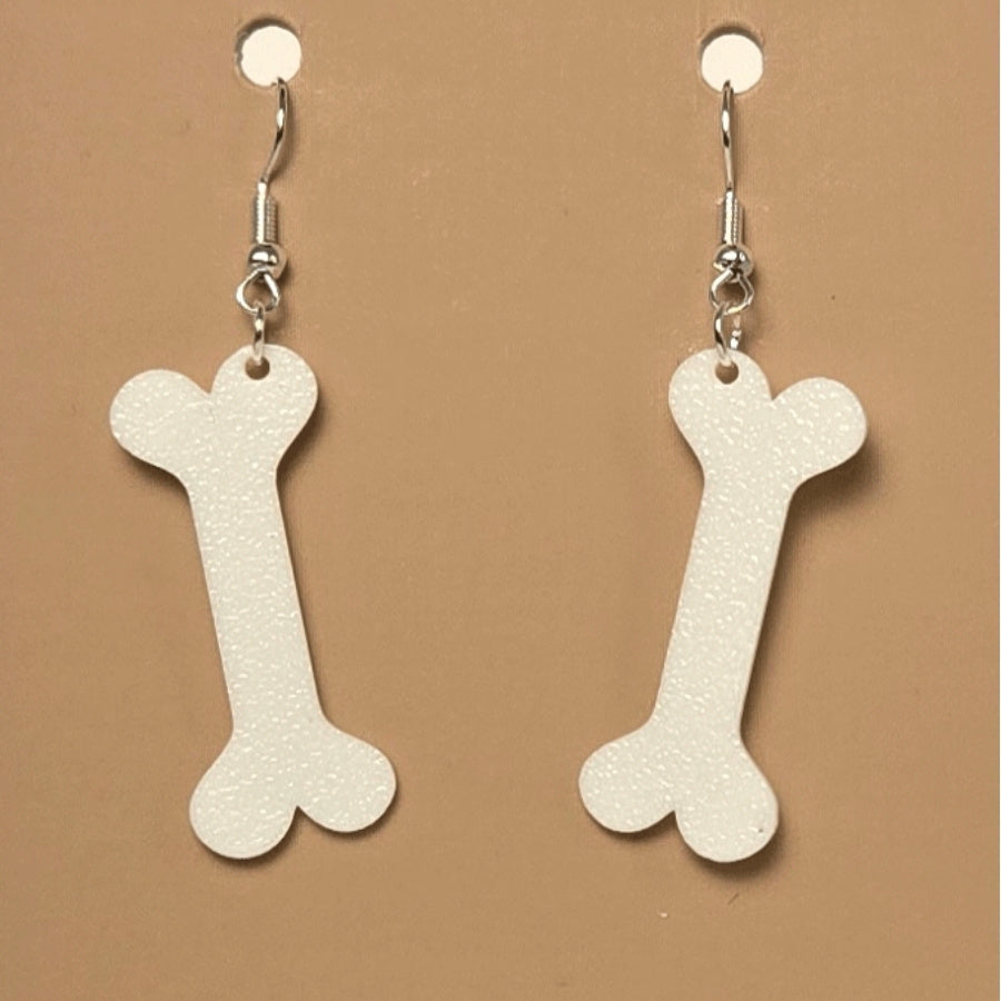 Boucle d'oreille en forme de Os grand avec crochets hypoallergéniques sans nickel